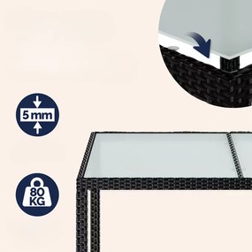 InternetovaZahrada Záhradná ratanová zostava Berlin 1+6 - čierna