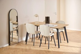 FIORA Béžové (tkanina Apia 453)/čierny rám - MODERNÁ ČALÚNENÁ STOLIČKA DO OBÝVAČKY/ JEDÁLNE LOFT