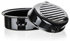 Banquet 2-dielny oválny smaltovaný pekáč CULINARIA Black, 38 cm
