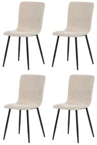 Súprava jedálenských polstrovaných stoličiek 4 ks, béžová, 42 x 88 x 52 cm