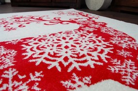 Koberec XMAS - F788 krém/červený