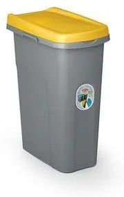 Plastový odpadkový kôš HOME ECOSYS na triedený odpad, objem 25 l, žltý