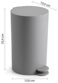 Gedy Gedy, SHARON Odpadkový koš 3l, ABS plast, šedá, SH0908