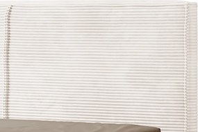 Posteľ Inez 180x200 cm, smotanovo biela štruktúrovaná látka