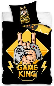 TipTrade Bavlnené obliečky 140x200 + 70x90 cm - Gamer King