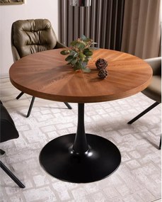 Okrúhly jedálenský stôl AMADEO 100x100 cm, dekor orech