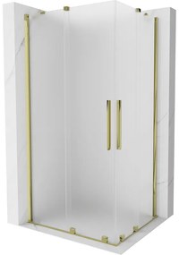 Mexen Velar Duo, sprchový kút s posuvnými dverami 100 x 90 cm, 8mm sklo námraza, zlatá lesklá, 871-100-090-32-50