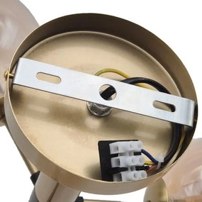 Luster na tyči ROLLO 5xE14/5W/230V zlatá/dymová béžová