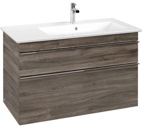 VILLEROY &amp; BOCH Venticello závesná skrinka pod asymetrické umývadlo (pravé), 2 zásuvky, 953 x 502 x 590 mm, Stone Oak, A92801RK