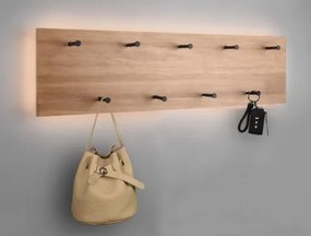 Nástenný vešiak s LED Romy, drevo, 75 cm%