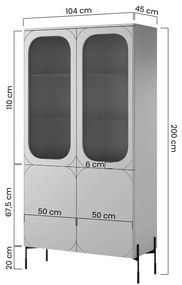 Vitrína Sonatia 100 cm - kašmírová