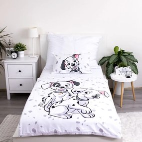 Biele bavlnené detské obliečky do postieľky 100x135 cm 101 Dalmatians – Jerry Fabrics