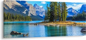 Obraz - Horská krajina s riekou (120x50 cm)