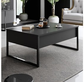 Konferenčný stolík LUXE 40x90 cm antracit/čierna