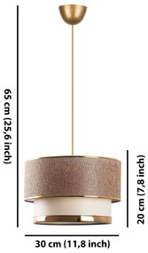 Závesný luster Cake béžový/zlatý