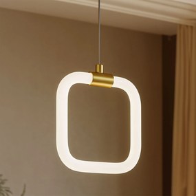 Toolight Toolight, závesné LED svietidlo 20x20cm, 9W, 3000K, LHJ057-CP1, biela-zlatá matná, OSW-60030