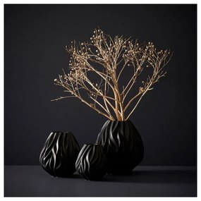 Čierna porcelánová váza Morsø Flame, výška 15 cm