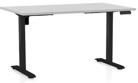 Výškovo nastaviteľný stôl OfficeTech B, 120 x 80 cm, čierna podnož, svetlo sivá