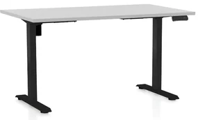 Výškovo nastaviteľný stôl OfficeTech B, 120 x 80 cm, čierna podnož, svetlo sivá