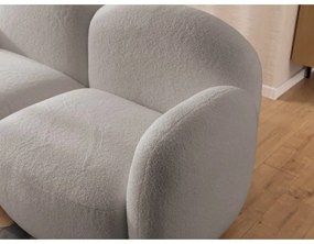 Sivá rohová pohovka z textílie buklé (ľavý roh/s leňoškou) Orbit – Ropez