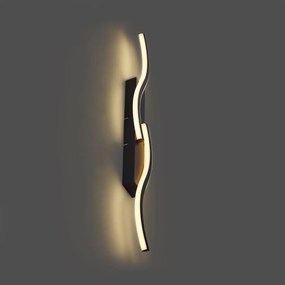 Dizajnové nástenné svietidlo čierne 3-stupňové stmievateľné 2-svetelné - Bummy