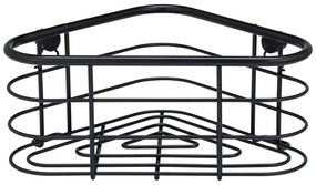 Čierna rohová sprchová polica Wenko Trestina, 25 x 11 cm