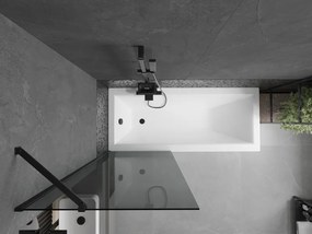 Mexen Next, vaňová zástena 1-krídlová 70 x 150 cm, fixné krídlo, 6 mm šedé sklo, čierny profil, 895-070-000-00-40-70