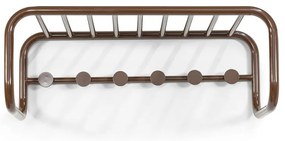 Tmavohnedý kovový nástenný vešiak s poličkou 72 cm Retro – Spinder Design