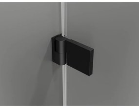 Mexen Lunar-B pravostranný výklopný sprchový kút 75 x 70 cm, číre sklo, čierna matná, 832-075-070-70-00-P