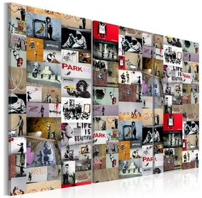 Artgeist Obraz - Art of Collage: Banksy III Veľkosť: 90x60, Verzia: Na talianskom plátne