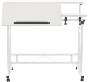 Písací stôl Telford - v64-94 x 80 x 59 cm - Biela