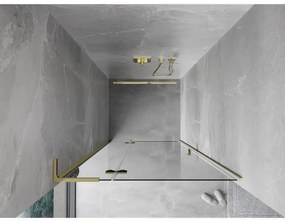 Mexen Mist-H L, 1-krídlové sprchové dvere ľavé 115 cm, číre sklo, zlatý lesklý profil, 8A5L-115-000-50-00-L