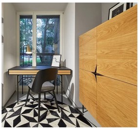 Čierny písací stôl Woodman Stripe, 130 x 60 cm