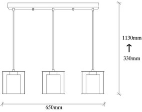 Luster na lanku SWANK 3xE27/100W/230V