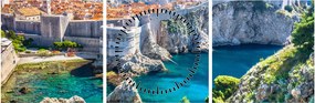 Obraz - Dubrovník (s hodinami) (90x30 cm)