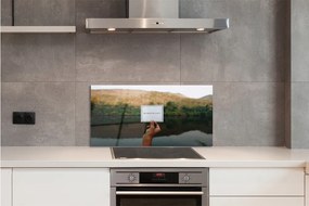 Sklenený obklad do kuchyne Panorama ručné písmo 120x60 cm