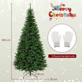 240 cm umelý vianočný stromček s osvetlením pre roh Umelý vianočný stromček zelený