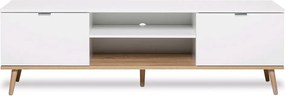TV skrinka Göteborg, biela / dub sonoma