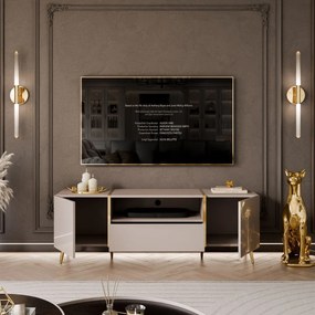 TV STOLÍK SANTINO NA NOŽIČKÁCH KAŠMÍR LESK / ZLATÝ 158 cm