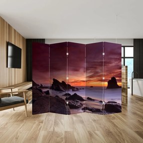 Paraván - Západ slnka na pobreží (210x170 cm)
