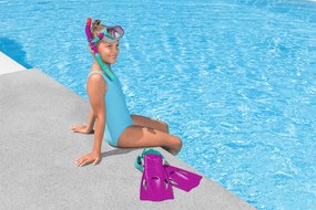 LEAN Detská potápačská súprava s plutvami - ružová