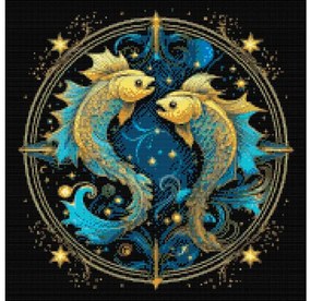 Gario Diamantové maľovanie Ryby/Pisces Rozmery: 50 x 50 cm, Rámovanie: Iba zrolované plátno, Diamanty: Štvorcové
