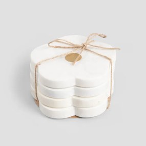 Podtácky pod hrnček MARBLE STRIPES mramorové v tvare kvetu 724275 (4 ks)