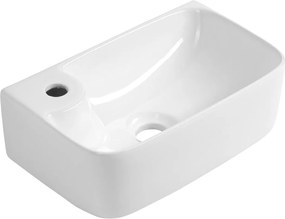 Aqualine Aqualine, BELLE keramické umývadlo 36x22cm, biela lesklá, NP365