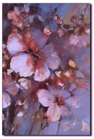 Obraz na plátne - Kvet mandlí, reprodukcia ručnej maľby - obdĺžnik 7273FA (100x70 cm)