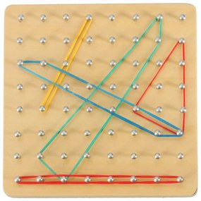 KIK Geoboard Geoplan – drevená skladačka na tvorenie tvarov s gumičkami