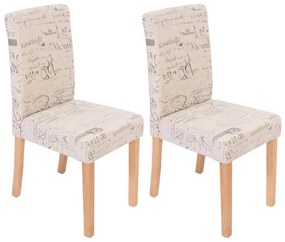 Jedálenská stolička Litta krémová látka (SET 2 ks) - Svetlo hnedá