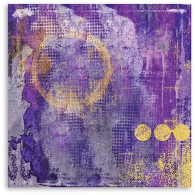 Gario Obraz na plátne Zlaté vzory na fialovom pozadí - Andrea Haase Rozmery: 30 x 30 cm