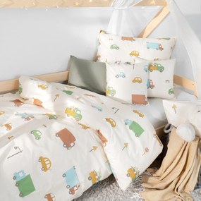Goldea detské bavlnené obliečky - svet autíčok 140 x 200 a 70 x 90 cm