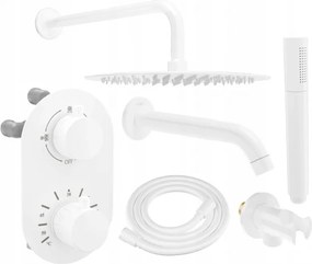 Mexen Kai, podomietková sprchová/vaňová sada DR70 s dažďovou sprchou 25 cm, biela, 77602DR70251-20